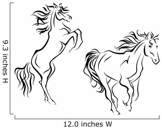 Two horses, simplified silhouettes Wall Decal