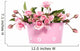 a bouquet of pink roses in a pink flowerpot isolated over white Wall Decal