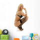 pin-up blond in black lingerie Wall Decal