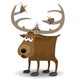 Moose and Birds Wall Decal
