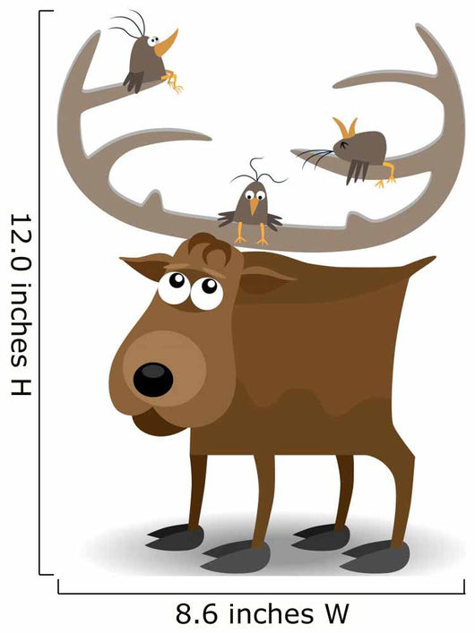 Moose and Birds Wall Decal