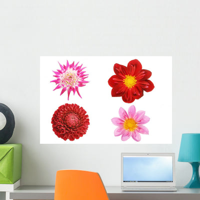 Dahlia Collection Wall Decal shown on a wall