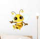 Cute Bee Showing Wall Decal