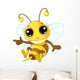 Cute Bee Showing Wall Decal