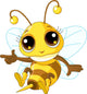 Cute Bee Showing Wall Decal
