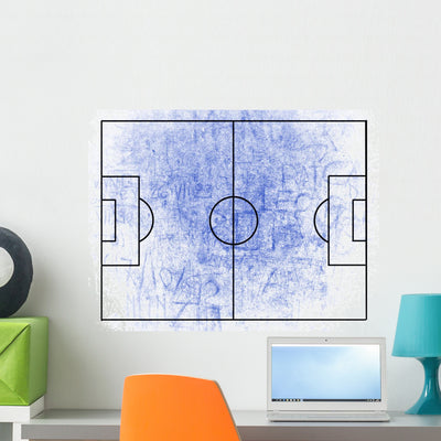 Grunge Football shown on a wall