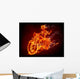 Fiery Skeleton Motorcycle Wall Mural