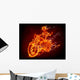 Fiery Skeleton Motorcycle Wall Mural