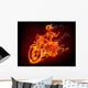 Fiery Skeleton Motorcycle Wall Mural