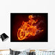 Fiery Skeleton Motorcycle Wall Mural