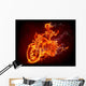 Fiery Skeleton Motorcycle Wall Mural