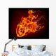 Fiery Skeleton Motorcycle Wall Mural
