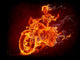 Fiery Skeleton Motorcycle Wall Mural