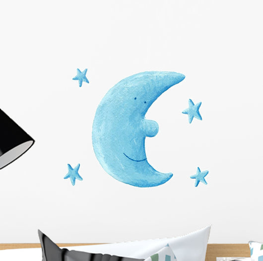 Blue Moon Wall Decal Sticker Set