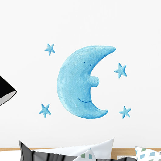 Blue Moon Wall Decal Sticker Set
