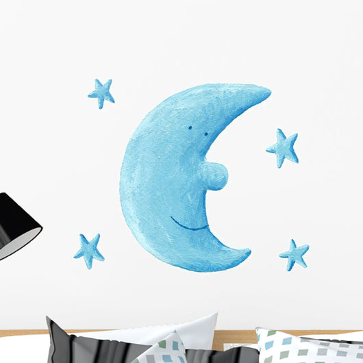 Blue Moon Wall Decal Sticker Set