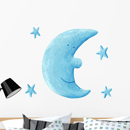 Blue Moon Wall Decal Sticker Set
