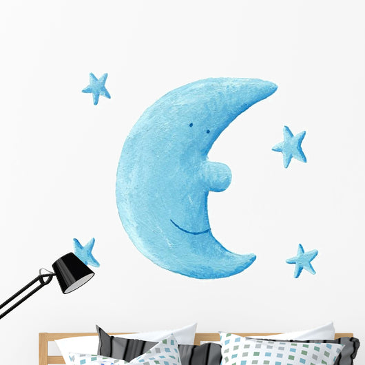 Blue Moon Wall Decal Sticker Set