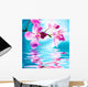 Beautiful orchid flowers reflected in water Wall Mural