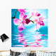 Beautiful orchid flowers reflected in water Wall Mural