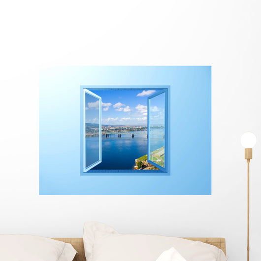 Window With River View Wall Mural