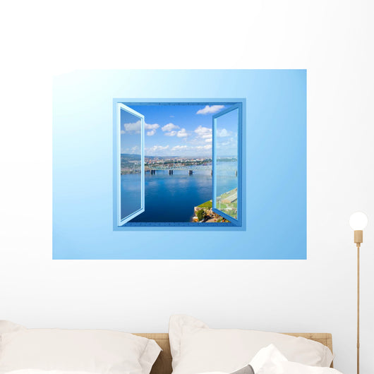 Window With River View Wall Mural