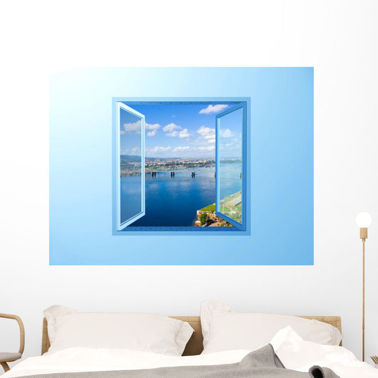 Window With River View Wall Mural