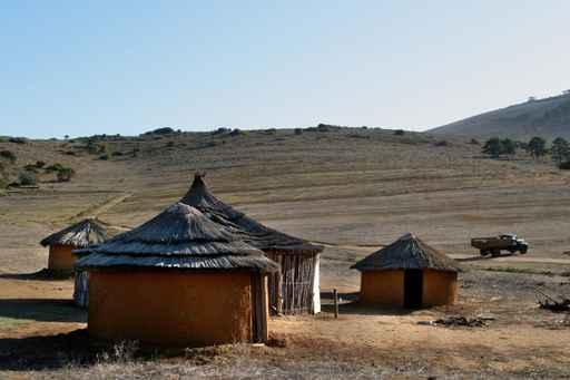 African Huts Plain Wall Decal