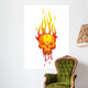 skull in flames Wall Decal