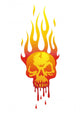 skull in flames Wall Decal