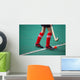 Field hockey girl with stick in hands Wall Mural