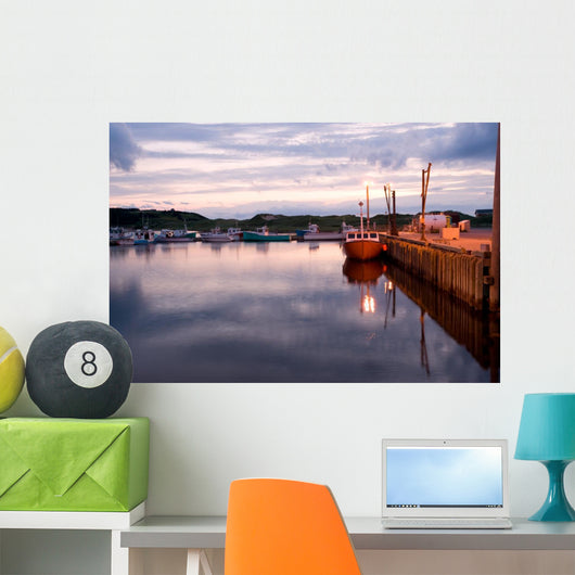 Boats in Inverness harbor, Cape Breton, Nova Scotia Wall Mural
