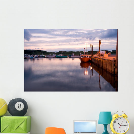 Boats in Inverness harbor, Cape Breton, Nova Scotia Wall Mural