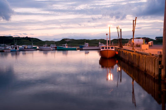 Boats in Inverness harbor, Cape Breton, Nova Scotia Wall Mural
