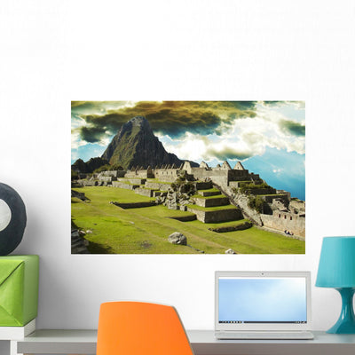Machu-picchu Wall Mural shown on a wall