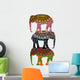 Ethnic Elephants Wall Decal