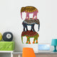Ethnic Elephants Wall Decal