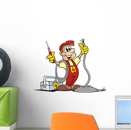 Job: Electrician with Toolbox Wall Decal