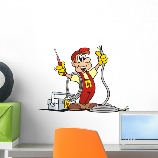 Job: Electrician with Toolbox Wall Decal