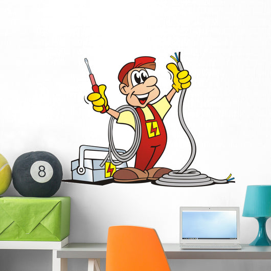 Job: Electrician with Toolbox Wall Decal