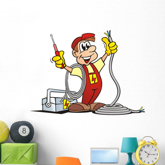 Job: Electrician with Toolbox Wall Decal