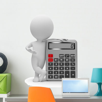 Calculator Wall Decal shown on a wall