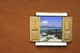 Window with Sea Wall Mural