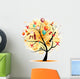 Happy celebration, funny tree with holiday symbols Wall Decal