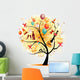 Happy celebration, funny tree with holiday symbols Wall Decal