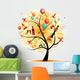 Happy celebration, funny tree with holiday symbols Wall Decal