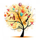 Happy celebration, funny tree with holiday symbols Wall Decal