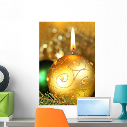Goldene Kugelkerze Wall Mural