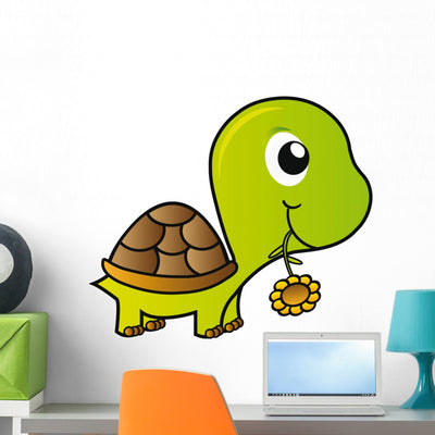 Turtle Wall Decal shown on a wall