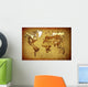 ancient map  world on old paper Wall Mural